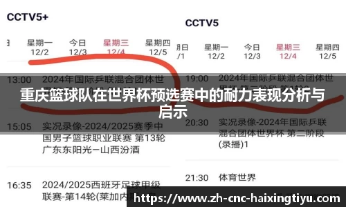 重庆篮球队在世界杯预选赛中的耐力表现分析与启示